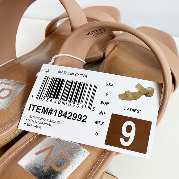 Dolce Vita DV Womens Sharona Shoes Tan Dual Strap Block Heel Sandal Size 9 - Picture 4 of 7